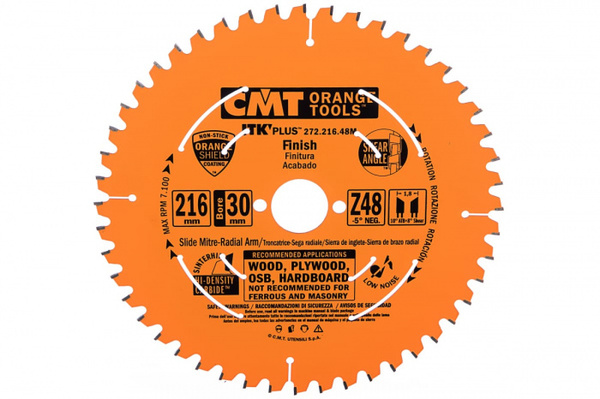 Диск пильный CMT 216*30*1,8/1,2 (-5°; 10° ATB +8° SHEAR Z=48) 272.216.48M
