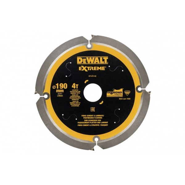 Диск пильный по цементно-волокнистым плитам DeWalt Extreme 190/30 DT1472-QZ универсальный пильный диск dewalt dt1472 190 30 мм