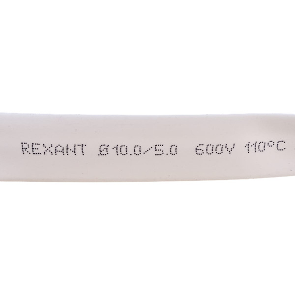 Трубка термоусаживаемая Rexant 10,0/5,0мм, белая, ролик 2,44м 29-0051