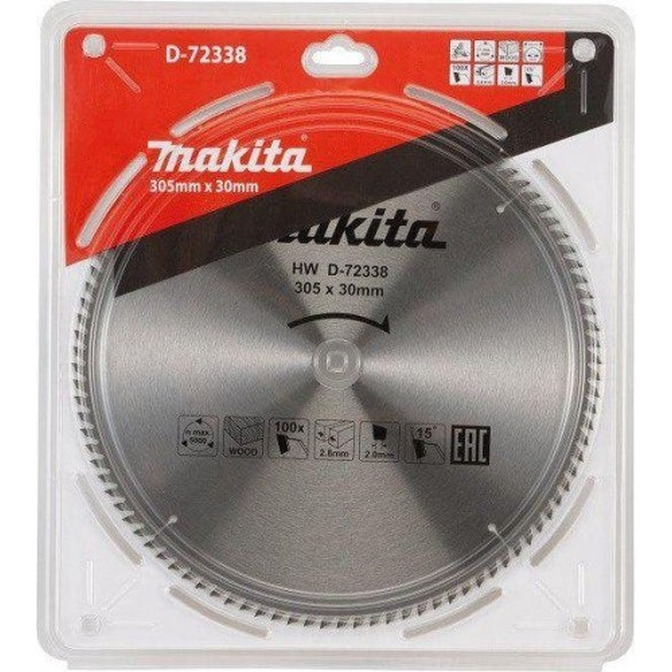 Пильный диск для дерева Makita 305*30*2.8/2*100T D-72338