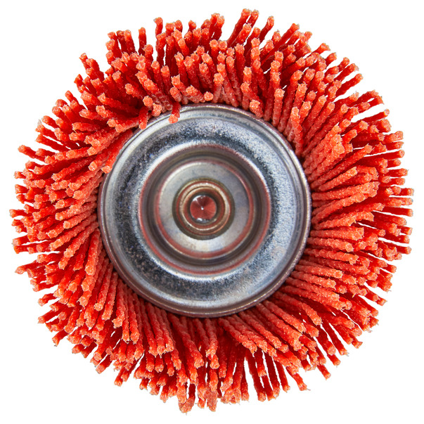 Щетка нейлоновая чашечная Makita (d75мм, красная, G80, 6мм) D-45521
