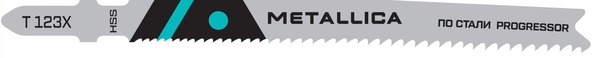 Пилки для лобзика по стали METALLICA Optima T123X, 100/75мм шаг 1,2-2,6мм, HSS Progressor 2-7мм (2шт) 908044