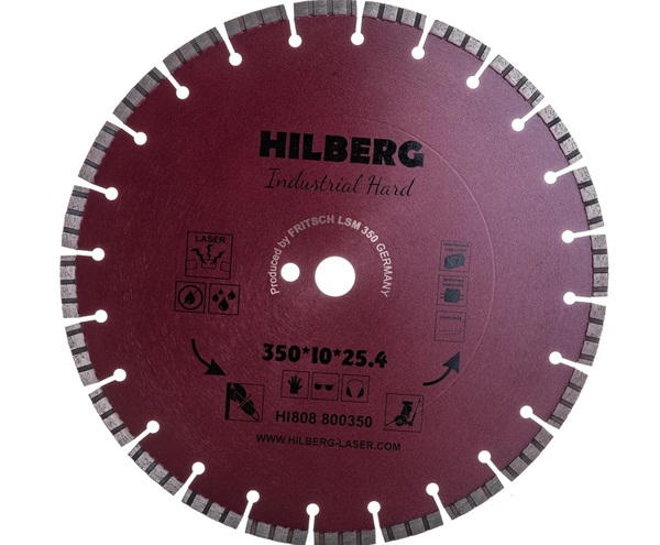 Диск алмазный Hilberg Industrial Hard Turbo Segment 350*10*25.4мм HI808