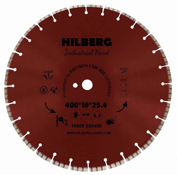 Диск алмазный Hilberg Industrial Hard Turbo Segment 400*10*25.4мм HI809