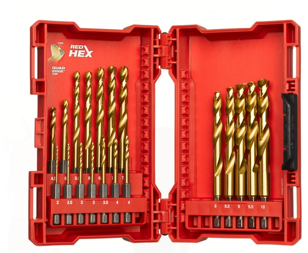 

Набор сверл по металлу Milwaukee 19шт RedHex GEN II HSS-TiN 2-10мм 4932493866, 4932493866