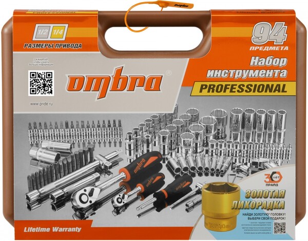 

Набор инструмента Ombra 94 пр. 1/4", 1/2"DR OMT94S12 55378, 55378