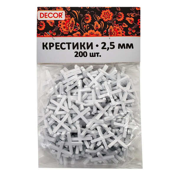 Крестики Decor для кафеля 2,5мм 200шт 338-0025